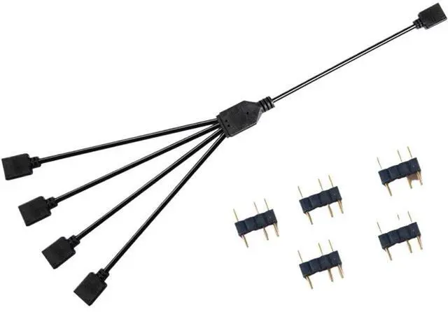 Main image of KUNSR ARGB 5V 3Pin Extension Cable Adapter 30cm 1 to 5 3pin RGB Splitter Cable
