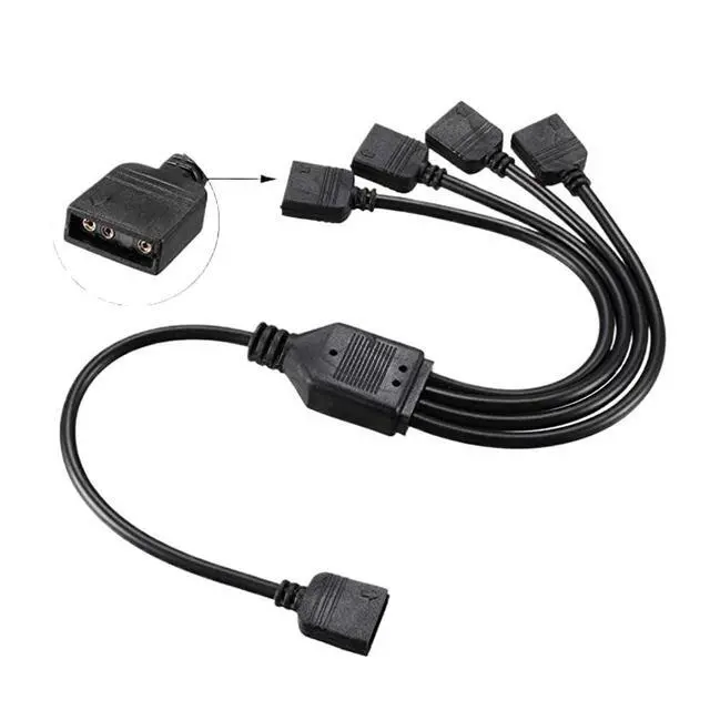Alt view image 5 of 5 - KUNSR ARGB 5V 3Pin Extension Cable Adapter 30cm 1 to 5 3pin RGB Splitter Cable