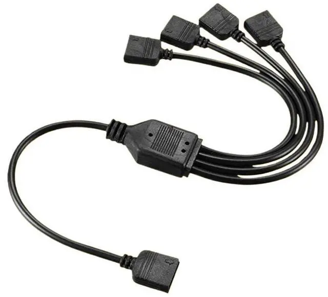 Alt view image 3 of 5 - KUNSR ARGB 5V 3Pin Extension Cable Adapter 30cm 1 to 5 3pin RGB Splitter Cable