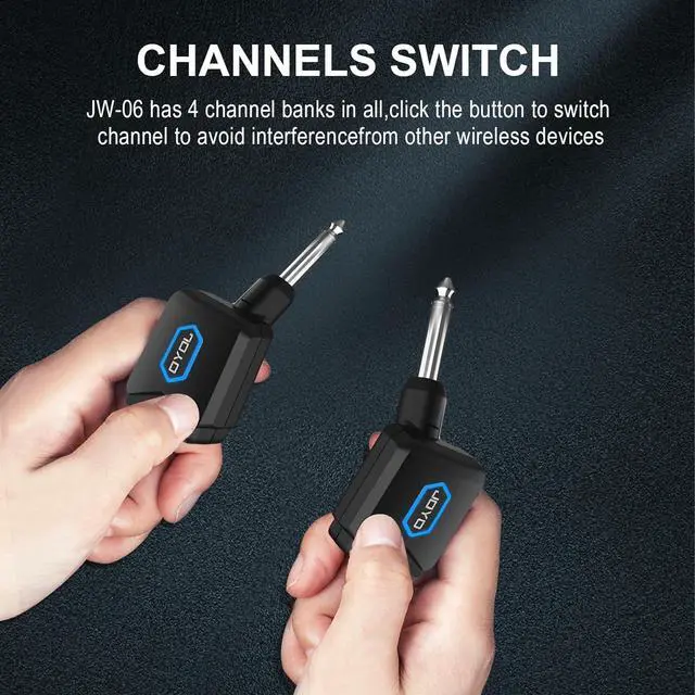 Alt view image 5 of 7 - 5.8Ghz Wireless Guitar Transmitter Receiver Bundle with AITONE 15 feet Instrument Cable