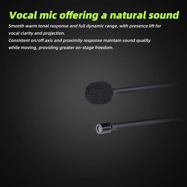 Alt view image 6 of 7 - Foldable Headset Microphone for Shure Wireless System, Omnidirectional Condenser Headworn Mic, 4-Pin Mini XLR, Black