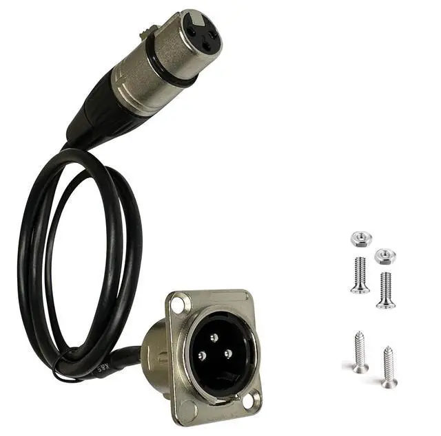 Alt view image 6 of 7 - Premium XLR Pass Through Cable, No Solder, for Stage Box, Patch Panel, Floor Box - No Solder for Pro Audio Installations (Male to Female 6-Pack)