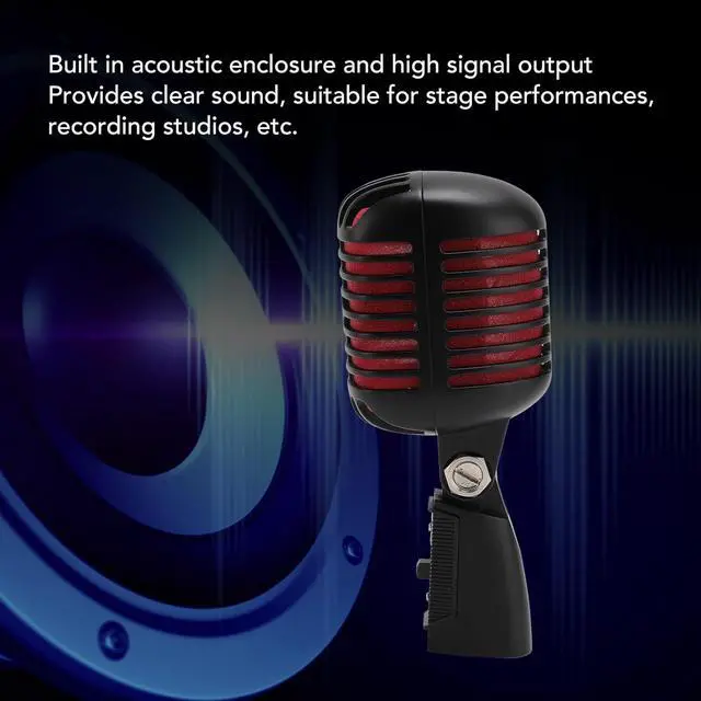 Alt view image 3 of 7 - Zopsc Vintage Dynamic Microphone, Classical Microphone Stage Performance Antique Microphone, Plug and Play. (Black)