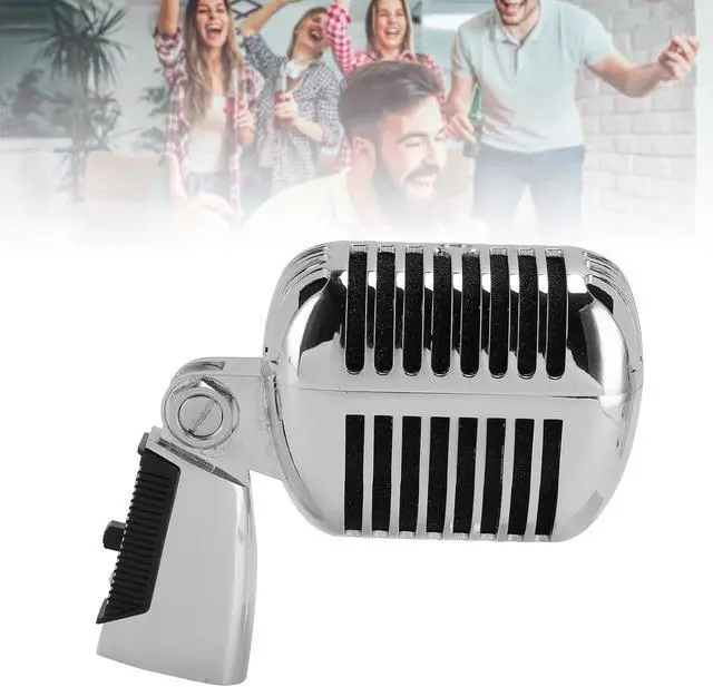 Alt view image 5 of 7 - Vintage Microphone Retro Microphone Classic Dynamic Microphone Vocal Microphone with XLR Cable (Silver)