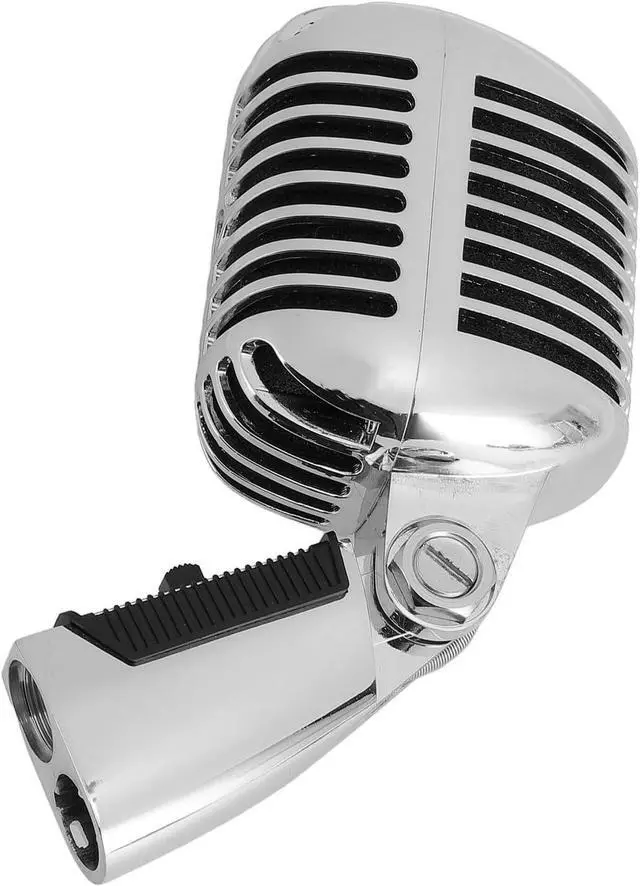 Alt view image 4 of 7 - Vintage Microphone Retro Microphone Classic Dynamic Microphone Vocal Microphone with XLR Cable (Silver)