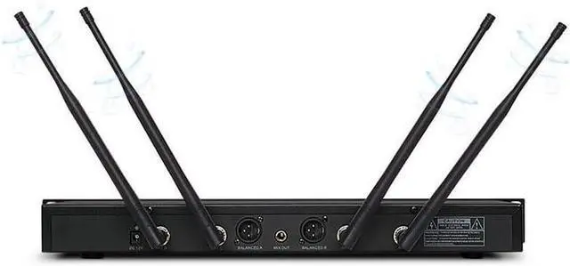 Alt view image 2 of 2 - Pro Wireless Microphone System Dual Wireless Mics,w/ 2 Ear Earset Microphones, 2x100 Adjustable UHF Channels, Auto Scan,328ft Range, for Stadium,Studio, Exhibit, Conference,Lecture, Speech