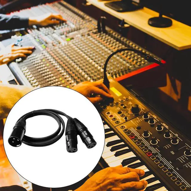 Alt view image 2 of 7 - Professional 3Pin Male to Double 3Pin Female Sound Cable Transmission Microphone Adapter Cable Replacement for Studio St