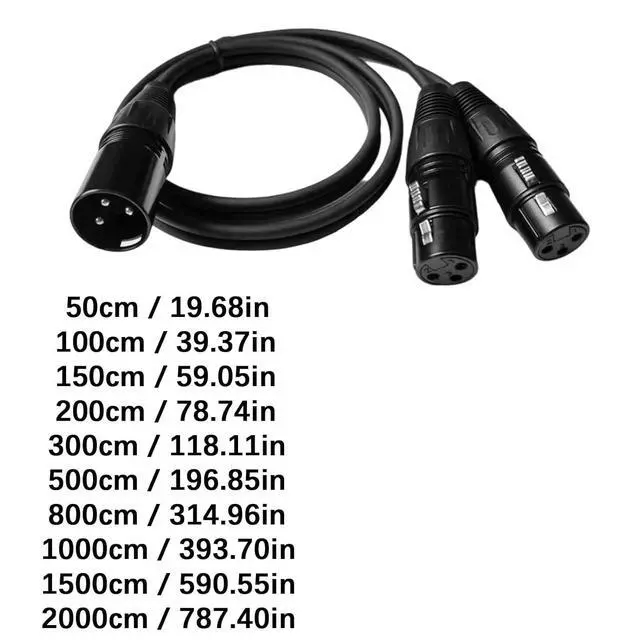 Alt view image 4 of 7 - Professional 3Pin Male to Double 3Pin Female Sound Cable Transmission Microphone Adapter Cable Replacement for Studio St