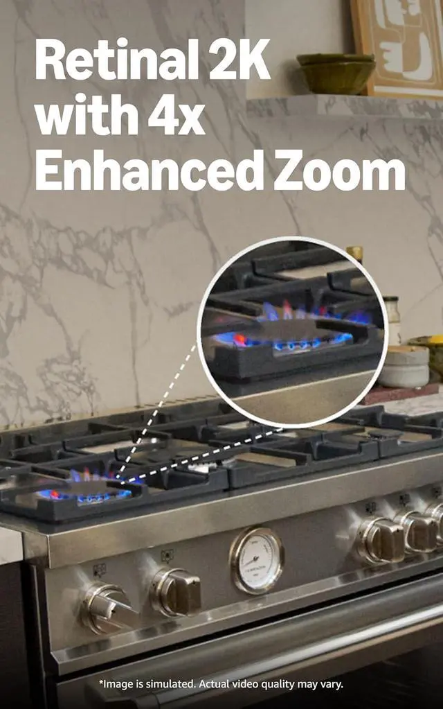 Alt view image 2 of 6 - Ring Indoor Cam Plus (newest model), Home or business security, Retinal 2K for crisp, true-to-life video quality, 4x Enhanced Zoom, Low-Light Sight, 2-pack, White