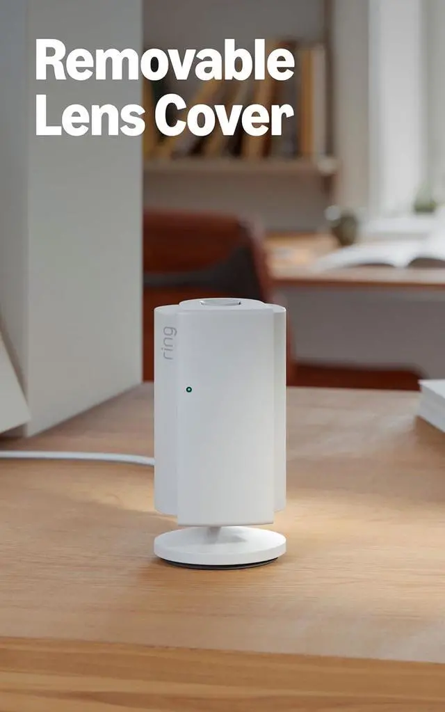 Alt view image 5 of 6 - Ring Indoor Cam Plus (newest model), Home or business security, Retinal 2K for crisp, true-to-life video quality, 4x Enhanced Zoom, Low-Light Sight, 2-pack, White