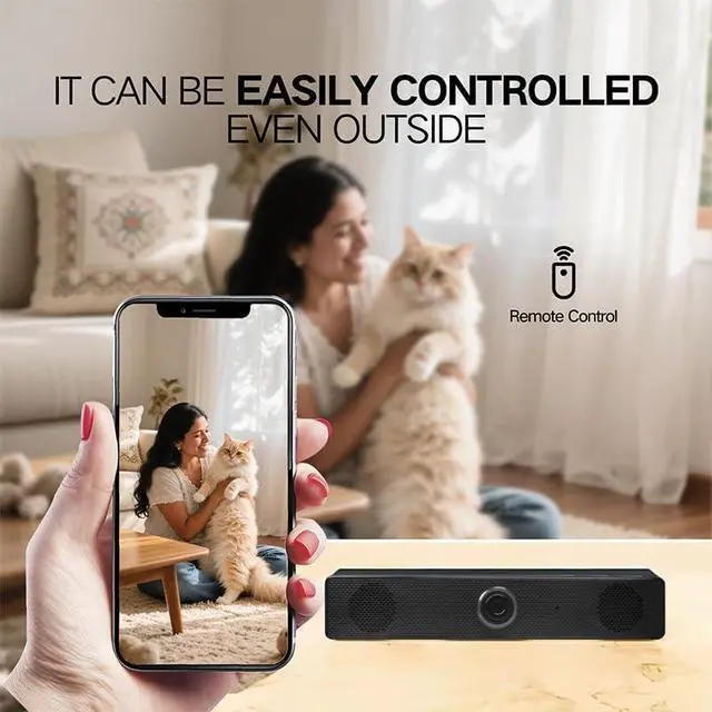 Alt view image 3 of 7 - ULar 4K UHD Smart Speaker Camera, Motion Detection Alert, WiFi & AP Hotspot Connectivity, Cloud Storage & SD Card Support, for Indoor Smart Home Office-No Audio (32GB SD Card)