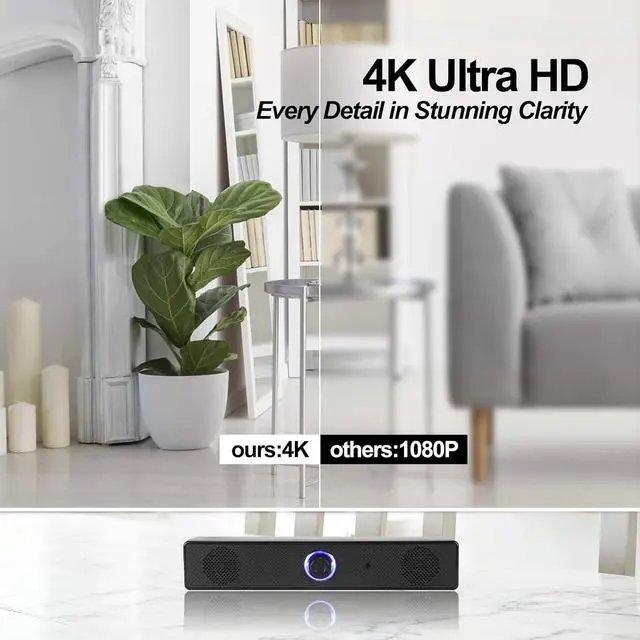 Alt view image 6 of 7 - ULar 4K UHD Smart Speaker Camera, Motion Detection Alert, WiFi & AP Hotspot Connectivity, Cloud Storage & SD Card Support, for Indoor Smart Home Office-No Audio (32GB SD Card)