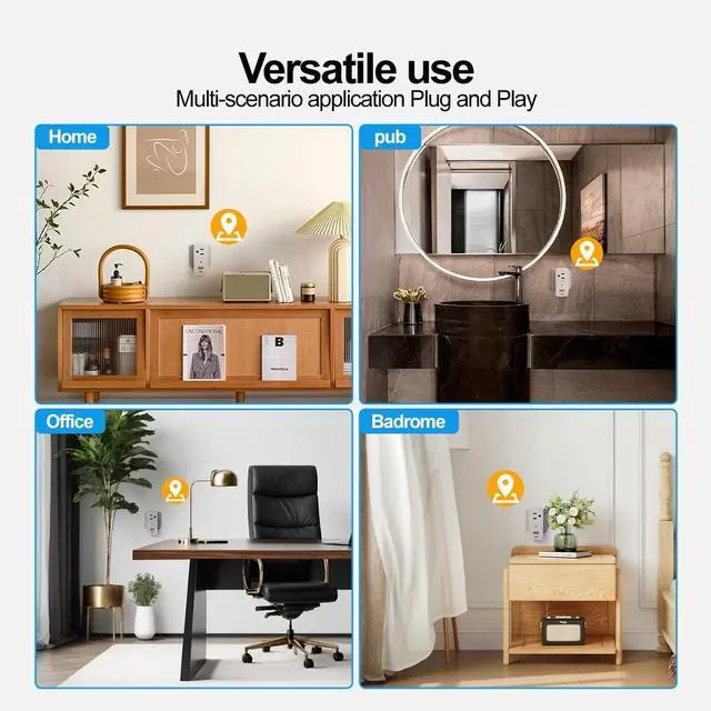 Alt view image 7 of 7 - ULar Plug Surveillance Camera, Mini 1080P FHD WiFi Cam with 3-Device Charging, Built-in 32GB SD Card, Remote Real-Time View Motion Detection, Wall Powered Wireless Multifunction Smart Indoor(No Audio)