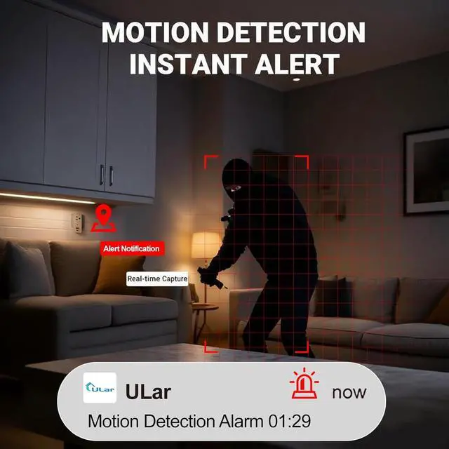 Alt view image 6 of 7 - ULar Plug Surveillance Camera, Mini 1080P FHD WiFi Cam with 3-Device Charging, Built-in 32GB SD Card, Remote Real-Time View Motion Detection, Wall Powered Wireless Multifunction Smart Indoor(No Audio)