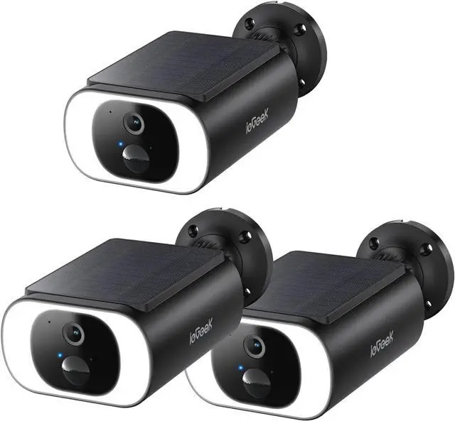 Main image of ieGeek S1 Solar Security Cameras Wireless Outdoor, 2K WiFi Battery Powered Home Surveillance Camera with Embedded Solar Panel, AI Motion Sensor, Smart Alarm, Color Night Vision, Cloud/SD,Works w/Alexa