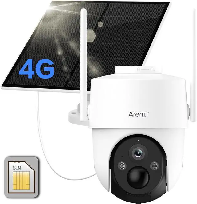 Alt view image 2 of 7 - ARENTI Ultimate Off-Grid Bundle: 2×4G LTE Cameras + 1×Solar WiFi 2K Color Night Vision, 360° Coverage