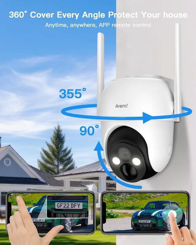 Alt view image 7 of 7 - ARENTI Ultimate Off-Grid Bundle: 2×4G LTE Cameras + 1×Solar WiFi 2K Color Night Vision, 360° Coverage