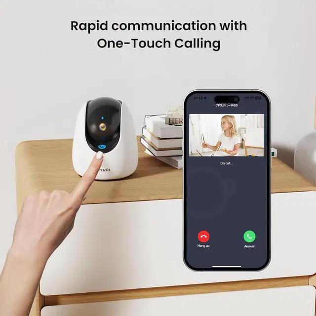 Alt view image 5 of 7 - Tenda CP3Pro 2K 1PC Indoor Security Cameras and TEM2007X 2.5G Switch Bundle