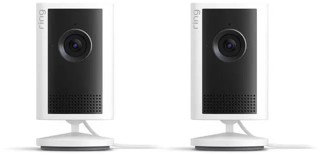 Main image of Ring Indoor Cam Plus (newest model), Home or business security, Retinal 2K for crisp, true-to-life video quality, 4x Enhanced Zoom, Low-Light Sight, 2-pack, White
