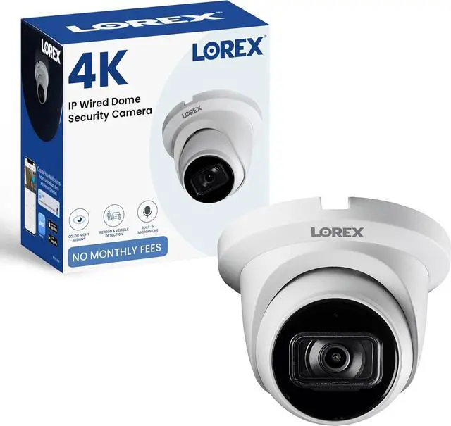 Main image of Lorex Classic App | 4K IP Add-On Dome Camera | Listen-in Audio | White | Color Night Vision | Built-In Microphone | Smart Motion Detection | IP67