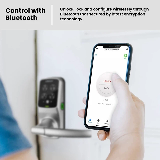 Alt view image 5 of 7 - Secure Plus RFID Card Smart Lock Keyless Entry, PIN Genie® Keypad, 3D Fingerprint Biometric Sensor, Auto Lock, Satin Nickel (PGD628FCSN) Latch Edition
