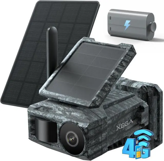 Alt view image 5 of 7 - Xega 4G LTE Cellular Security Camera Solar with SIM Card 4G Solar Security Camera with SIM Card & 2 Solar Panel, Only Support The Build-in SIM Card