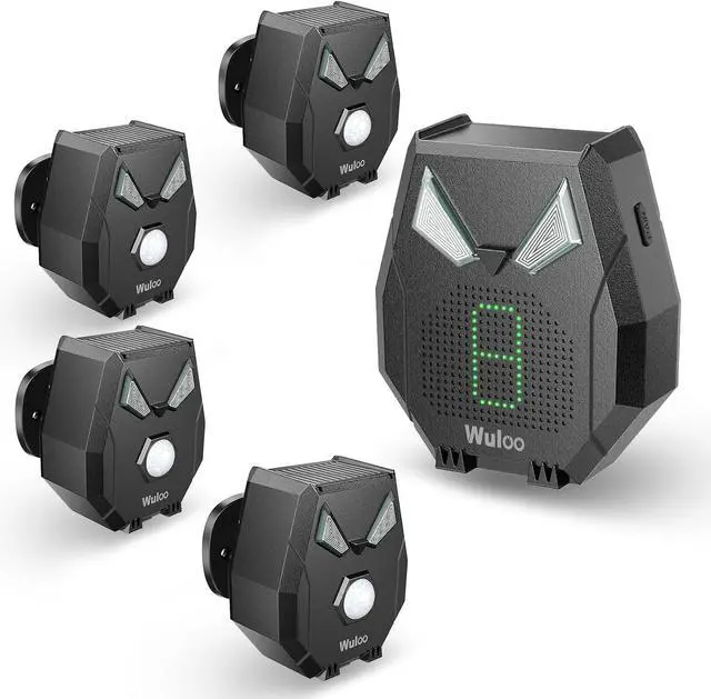 Main image of Solar Driveway Alarm Wireless Outside Weatherproof 1/3 Mile Long Range, Outdoor Motion Sensor Detector Alarm Driveway Alert System with Rechargeable Battery/Expandable (4 Sensors &1 Receiver Set)