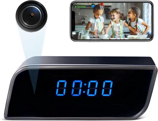 Main image of Clock Camera - Full HD 1085P WiFi Alarm Clock with Camera, Upgraded Nanny Cam Hidden Camera with Video Clear Night Vision Motion Detection for Home Indoor Security