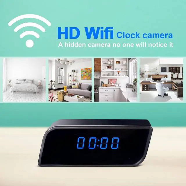 Alt view image 2 of 6 - Clock Camera - Full HD 1085P WiFi Alarm Clock with Camera, Upgraded Nanny Cam Hidden Camera with Video Clear Night Vision Motion Detection for Home Indoor Security