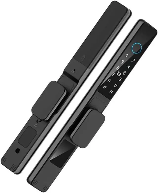 Alt view image 2 of 4 - Tuya WiFi App Waterproof Smart Aluminum Door Lock Double Hook Mortise Fingerprint Password Electronic Sliding Door Lock A/2