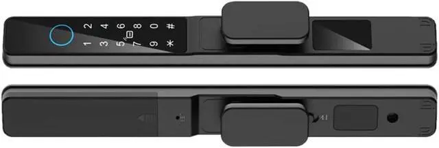 Alt view image 3 of 4 - Tuya WiFi App Waterproof Smart Aluminum Door Lock Double Hook Mortise Fingerprint Password Electronic Sliding Door Lock A/2