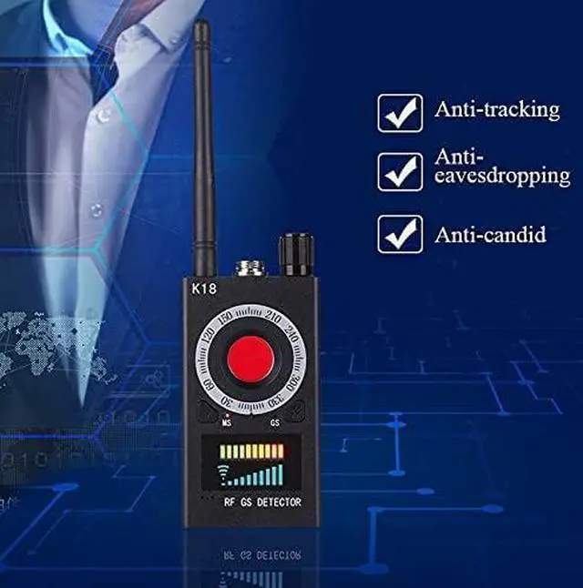 Alt view image 3 of 3 - Hidden Anti Spy Wireless Camera RF Detector Bug K18 RF GS Detector
