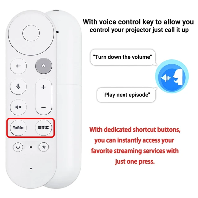 Alt view image 3 of 7 - GY3LE Voice Search Remote Control Compatible with Google TV Streamer 4K, New Controller Replacement Control Upgrade Voice Remote (4K), NOT Compatible with Google Chromecast Snow
