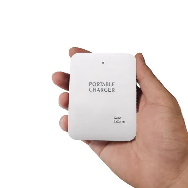 Alt view image 4 of 7 - Battery Operated Phone Charger Emergency|USB Battery Powered Power Bank Portable 4 AA Batteries Powered Outlet (White)