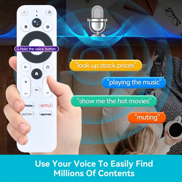 Alt view image 6 of 7 - Replacement Voice Remote Control for Onn Android TV 4K UHD Streaming Device Compatible with model:100024646 100026240