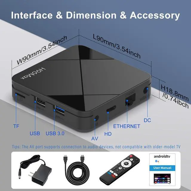 Alt view image 7 of 7 - Android 14.0 TV Box 2026, 2GB RAM + 16GB ROM, LEFFOT 4K Ultra HD Home Streaming Device for TV, Support Voice Remote, WiFi 6, BT 5.4, 100M Ethernet, RK3518 Quad-Core A53 CPU