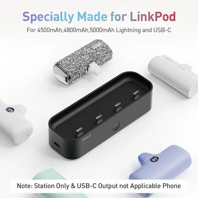 Alt view image 3 of 6 - Charger Station for Portable Charger 4500mAh,4800mAh, 5000mAh, Power Bank for iPhone Charging Station Multiple USB-C Family-Sized Charger Station for Home(Station Only),Black