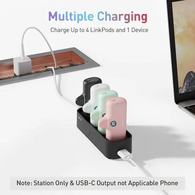 Alt view image 4 of 6 - Charger Station for Portable Charger 4500mAh,4800mAh, 5000mAh, Power Bank for iPhone Charging Station Multiple USB-C Family-Sized Charger Station for Home(Station Only),Black