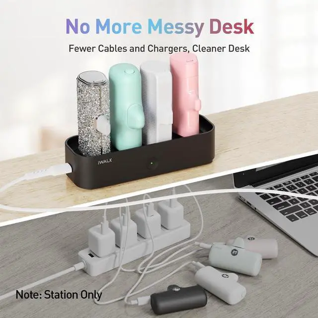 Alt view image 5 of 6 - Charger Station for Portable Charger 4500mAh,4800mAh, 5000mAh, Power Bank for iPhone Charging Station Multiple USB-C Family-Sized Charger Station for Home(Station Only),Black