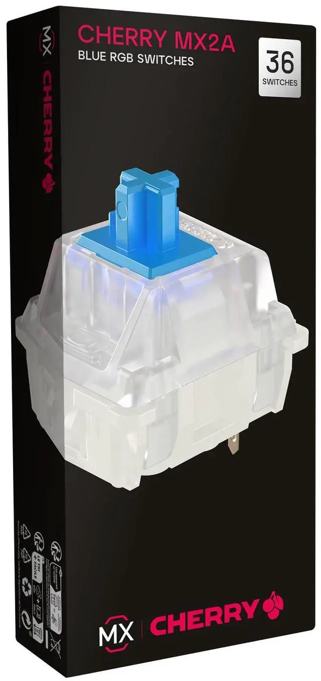 Main image of RGB Blue Switch Kit, 36 Mechanical Keyboard Switches, for DIY, Hot Swap or Gaming Keyboard, Tactile Switch with Click (Clicky), Loud & Noticeable