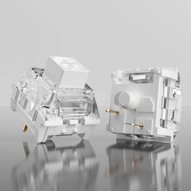 Alt view image 3 of 7 - Box White Pro Clicky Mechanical Keyboard Switch with LED Diffuser | 3pin 45gf Pre-Lubed Dustproof Waterproof High-Speed Typing Key Switches for 3D Printed Clicker Fidget (72PCS)