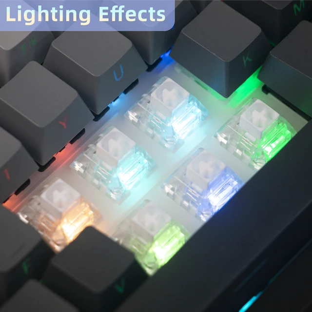 Alt view image 6 of 7 - Box White Pro Clicky Mechanical Keyboard Switch with LED Diffuser | 3pin 45gf Pre-Lubed Dustproof Waterproof High-Speed Typing Key Switches for 3D Printed Clicker Fidget (72PCS)