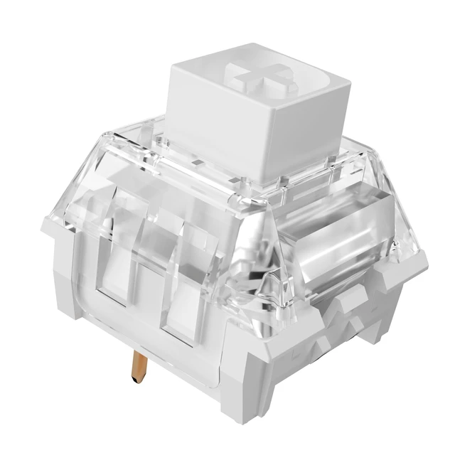 Main image of Box White Pro Clicky Mechanical Keyboard Switch with LED Diffuser | 3pin 45gf Pre-Lubed Dustproof Waterproof High-Speed Typing Key Switches for 3D Printed Clicker Fidget (72PCS)