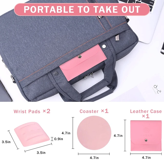 Alt view image 5 of 6 - VAGAU Wrist Rests for Laptop, Wrist Support for Keyboard and Mouse Pink | Ergonomic Memory Foam Wrist Pads for Laptop, Office, Computer, Comfortable Typing Wrist Pain & Carpal Tunnel Relief