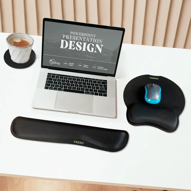 Alt view image 2 of 7 - Premium Keyboard Wrist Rest and Mouse Pad Wrist Support Ergonomic Memory Foam Set for Office, Laptop, Mac, Computer and Gaming, Comfortable Typing &Wrist Pain Relief
