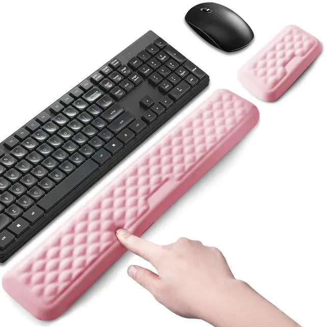 Main image of Keyboard Wrist Rest Mouse Wrist Support, Memory Foam Wrist Rest Pad for Computer Laptop, Ergonomic Wrist Cushion Support for Typing Pain Relief, Gaming Home Office, Pink