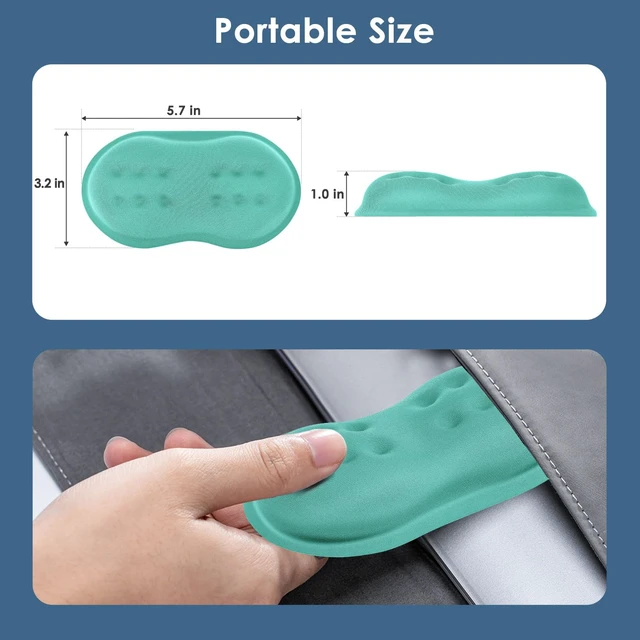 Alt view image 6 of 7 - Mouse Wrist Rest, Desk Wrist Pad for Mouse, Comfortable Computer Mouse Wrist Support, Ergonomic Wrist Rest with Memory Foam Fillings, Non-Slip Base (Black)