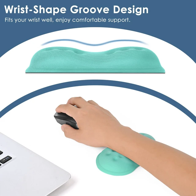 Alt view image 4 of 7 - Mouse Wrist Rest, Desk Wrist Pad for Mouse, Comfortable Computer Mouse Wrist Support, Ergonomic Wrist Rest with Memory Foam Fillings, Non-Slip Base (Black)