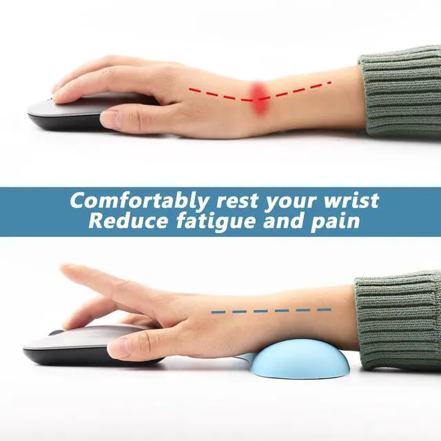 Alt view image 4 of 7 - Mouse Wrist Rest Pad, Small Gel Mouse Keyboard Support Cushion Non-Slip Base, for Easy Typing and Wrist Pain Relief Office Computer, Laptop, PC Gaming (Blue)