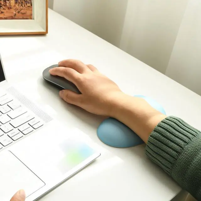 Alt view image 6 of 7 - Mouse Wrist Rest Pad, Small Gel Mouse Keyboard Support Cushion Non-Slip Base, for Easy Typing and Wrist Pain Relief Office Computer, Laptop, PC Gaming (Blue)